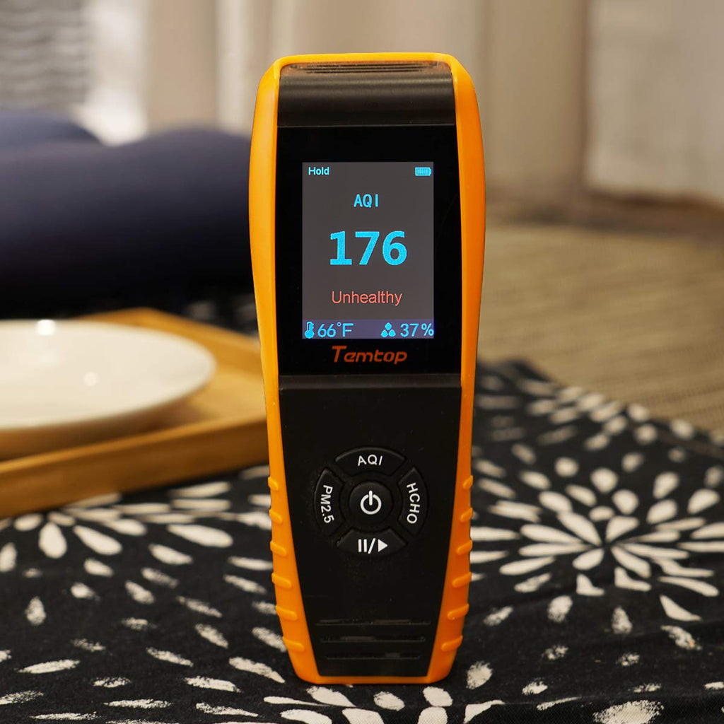 Temtop M100 8 in 1 Air Quality Monitor For CO2 PM2.5 PM10 AQI Temperat