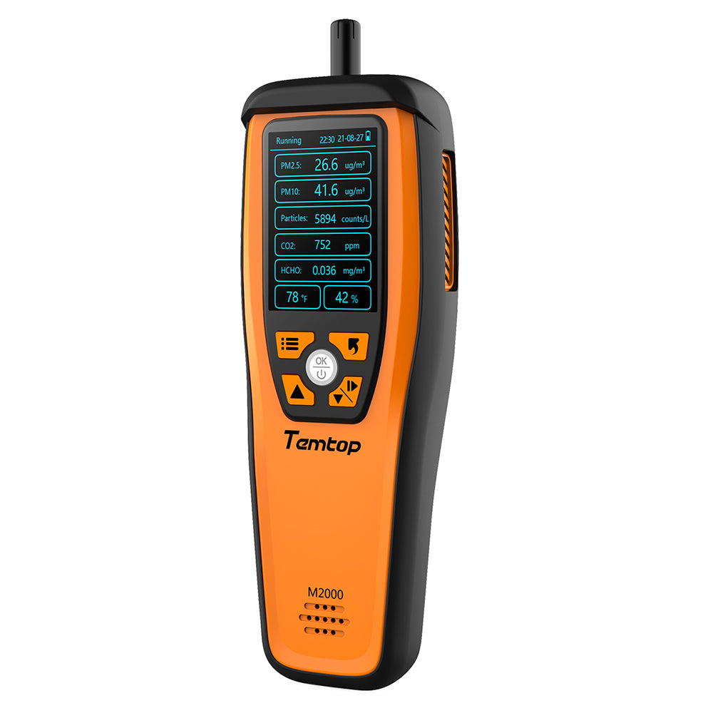 Temtop M2000 2nd Air Quality Monitor. Measure C02,PM10, PM2.5 and temperature and humidity with Data Export Function