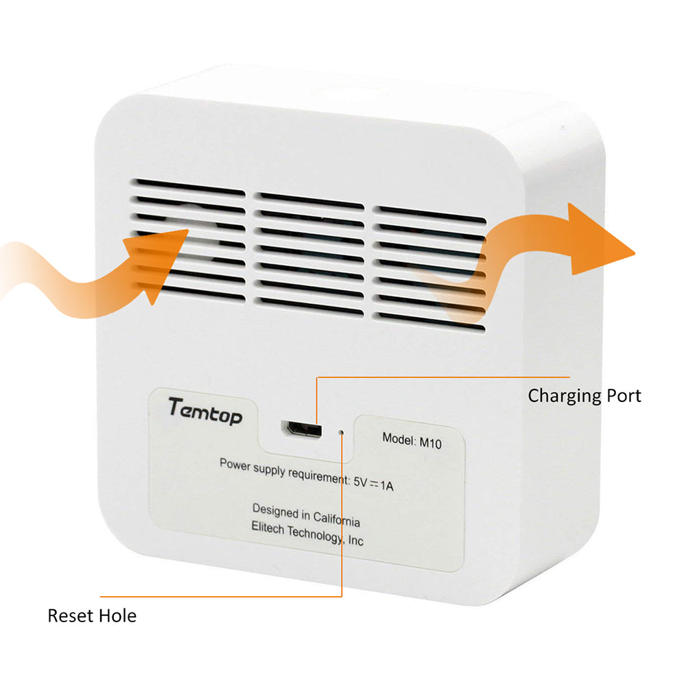 Temtop M10 Rechargeable Air Quality Detector AQI Monitor HCHO TVOC AQI PM2.5 Real Time Monitor