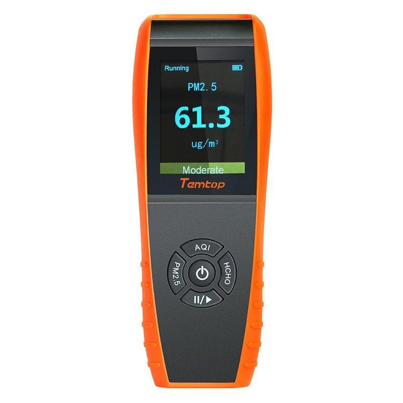 Temtop LKC-1000S Air Quality Detector Professional Formaldehyde Monitor Temperature and Humidity Detector with PM2.5/PM10/HCHO/AQI/Particles - Temtop US