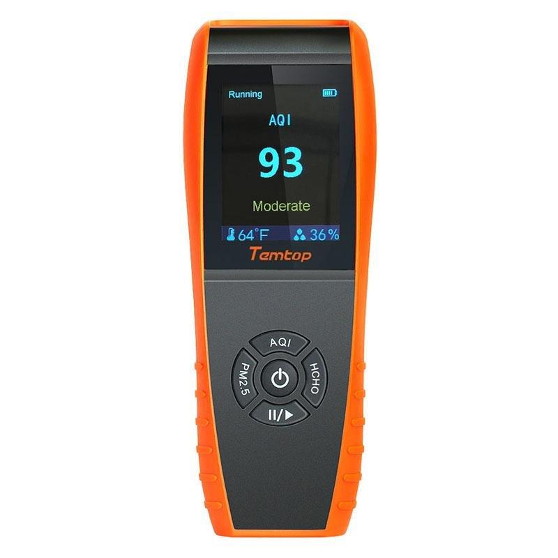 Temtop LKC-1000S Air Quality Detector Professional Formaldehyde Monitor Temperature and Humidity Detector with PM2.5/PM10/HCHO/AQI/Particles - Temtop US