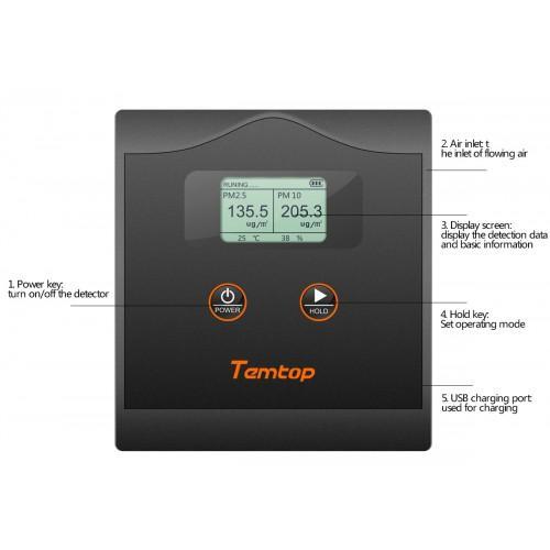 Temtop LKC-20T High Accuracy Air Quality Monitor PM2.5/PM10 Temperature and Humidity Detector - Temtop US