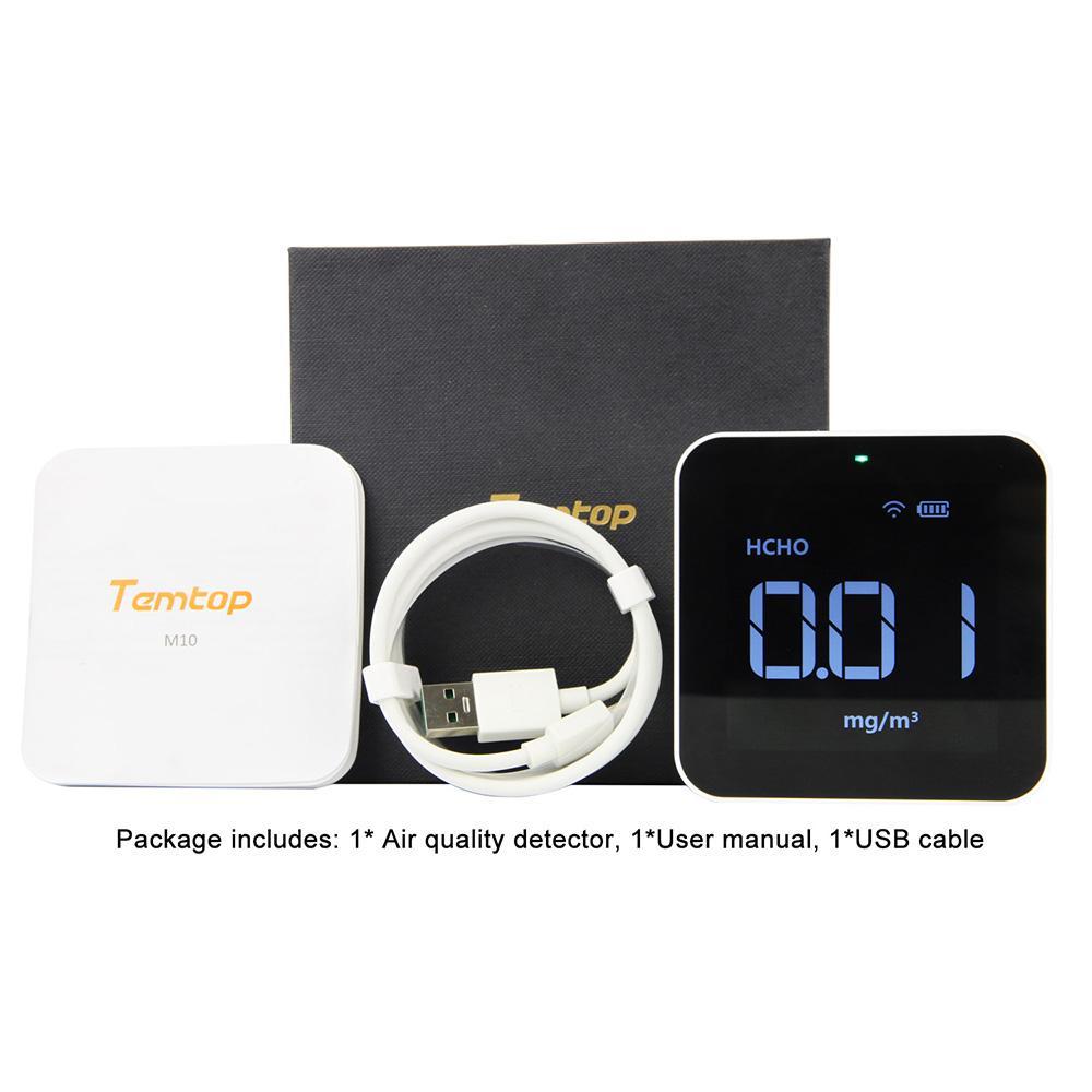 Temtop M10i Wireless Air Quality Monitor for PM2.5 HCHO TVOC AQI Professional Electrochemical Sensor Detector Real Time Display Data Exported - Temtop US