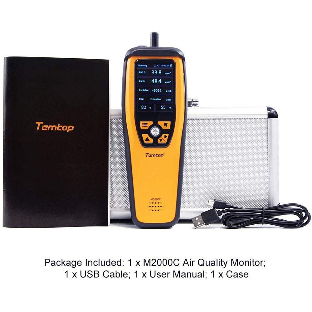 Temtop M2000C Air Quality Detector Professional CO2/PM2.5/PM10 Monitor - Temtop